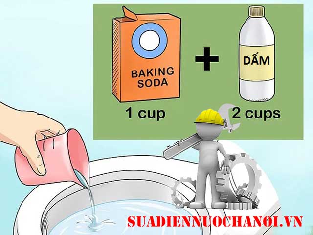 Sử dụng dấm ăn hoặc Baking soda để sục rửa đường ống